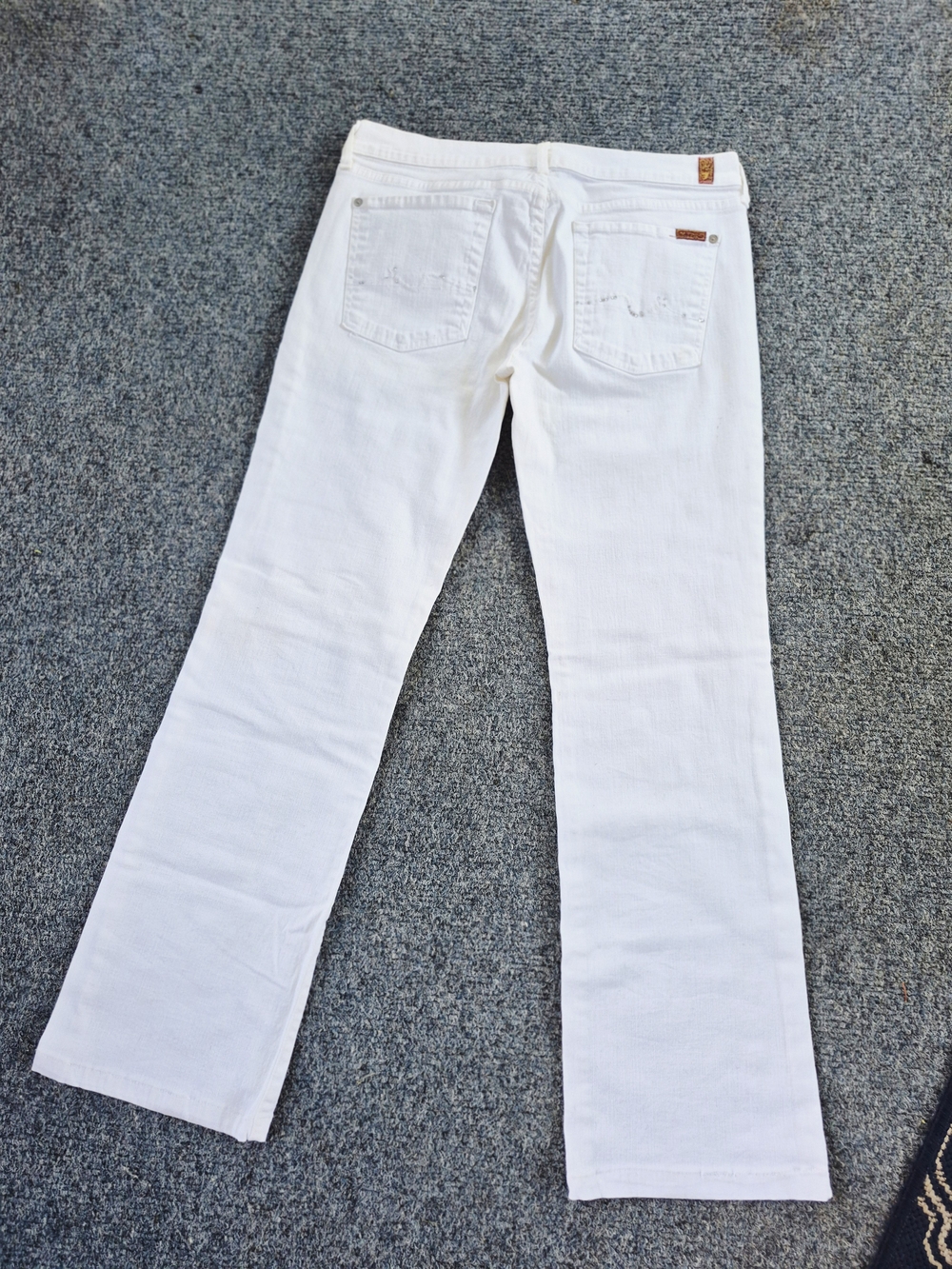 7 For All Mankind White  Low-rise Boot Cut Jeans-32